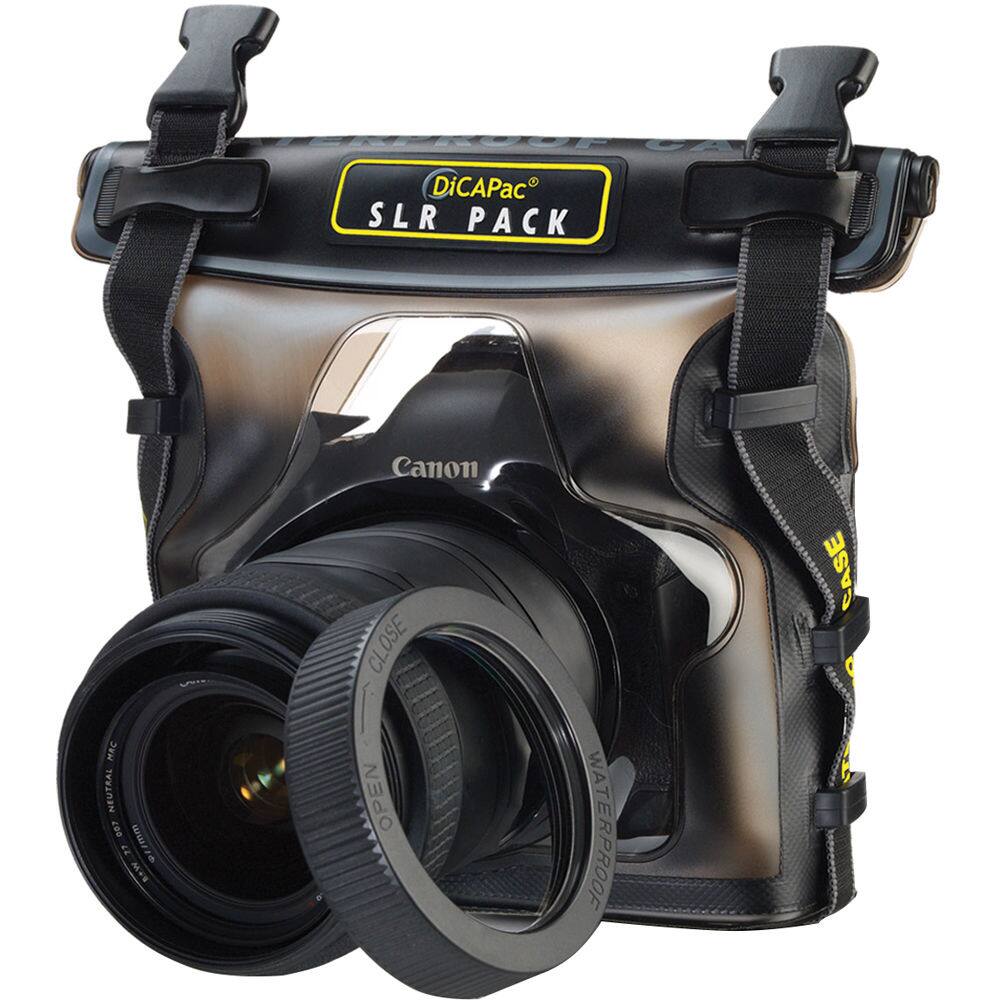 DiCAPac SLR PACK M NEUTRAL 007 17 r 1 sW U Canon CLOSE OPEN WATERPROOF CASE