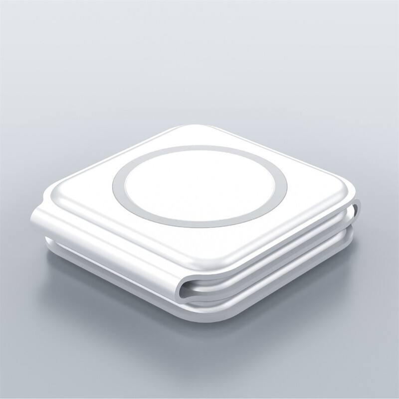 Angle. RISOKEYS - Foldable 3-in-1 Wireless Charger - Foldable Magnetic Wireless Charging Stand, Magsafe Power Adapter, Fast Charging - Black.