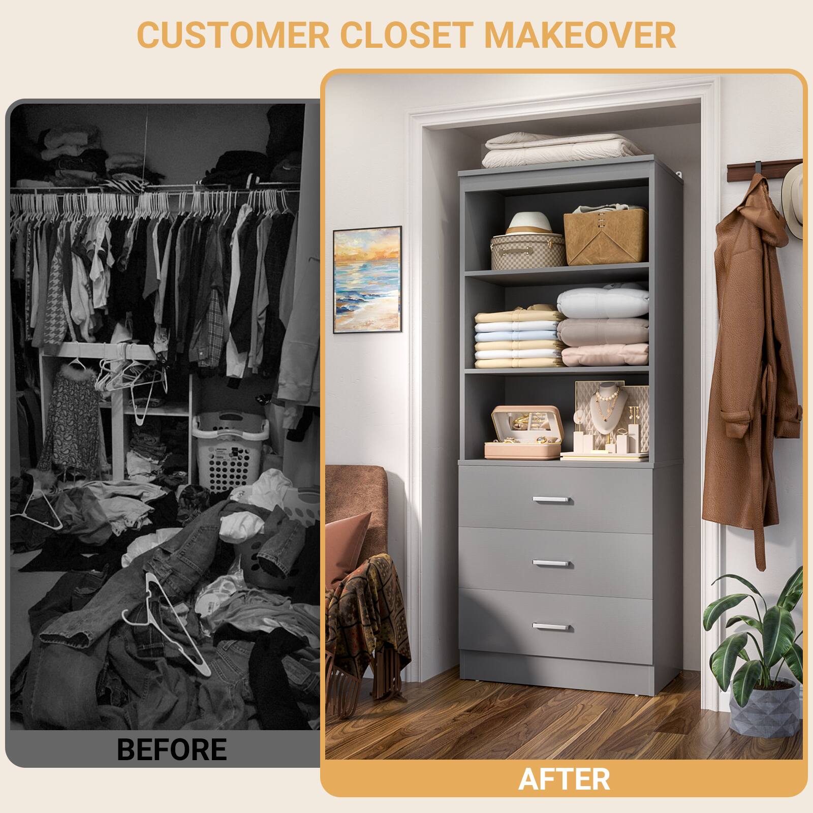 CUSTOMER CLOSET MAKEOVER

BEFORE

AFTER