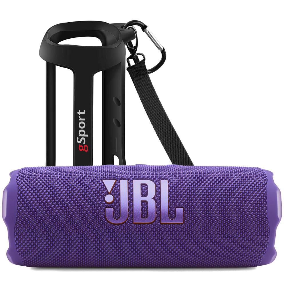 JBL - FLIP 7 Waterproof Portable Speaker Bundle with gSport Silicone Sleeve - Purple