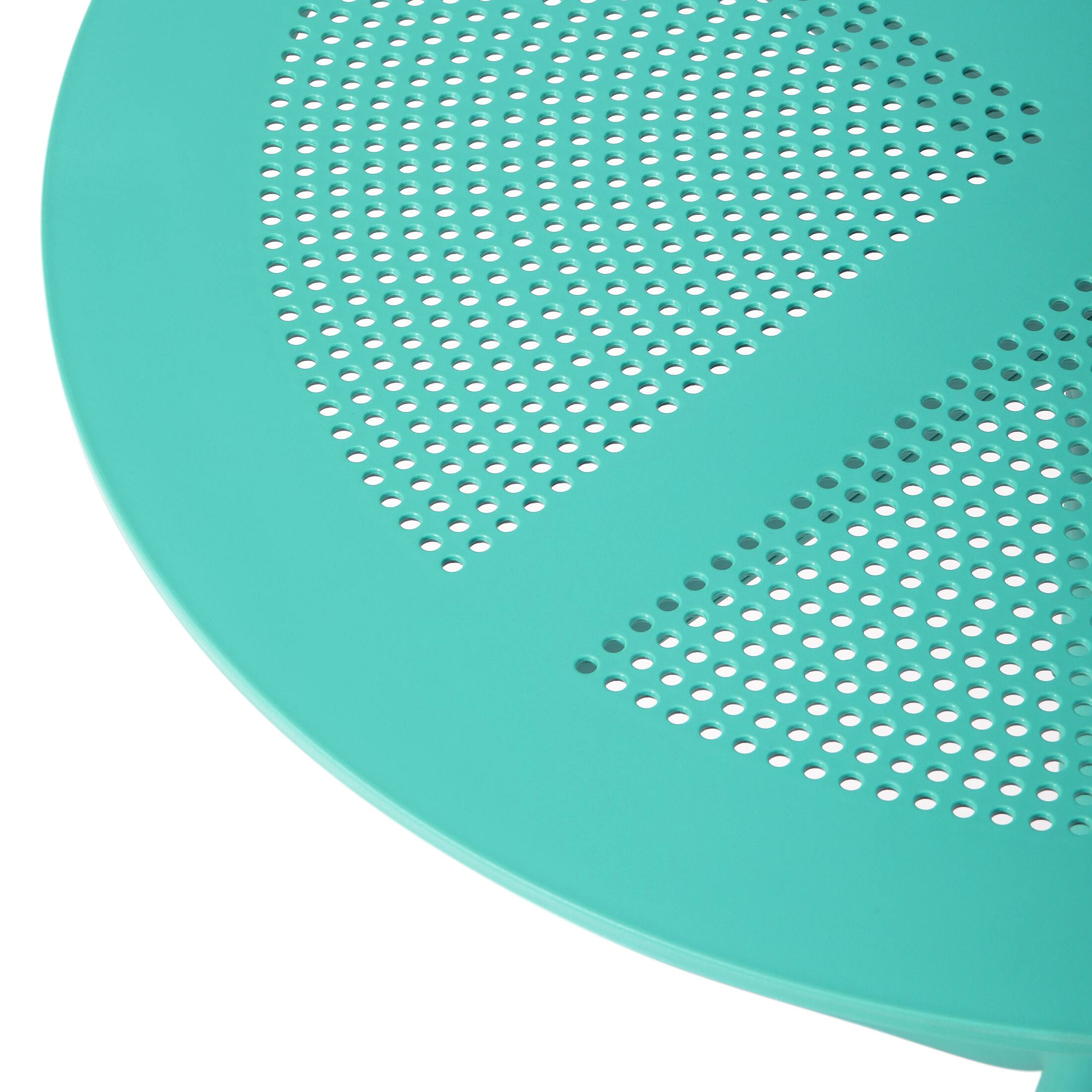 Alt View 3. WestinTrends - WestinTrends Playa 31.5" Round Plastic Outdoor Patio Dining Table for 4 - Turquoise.