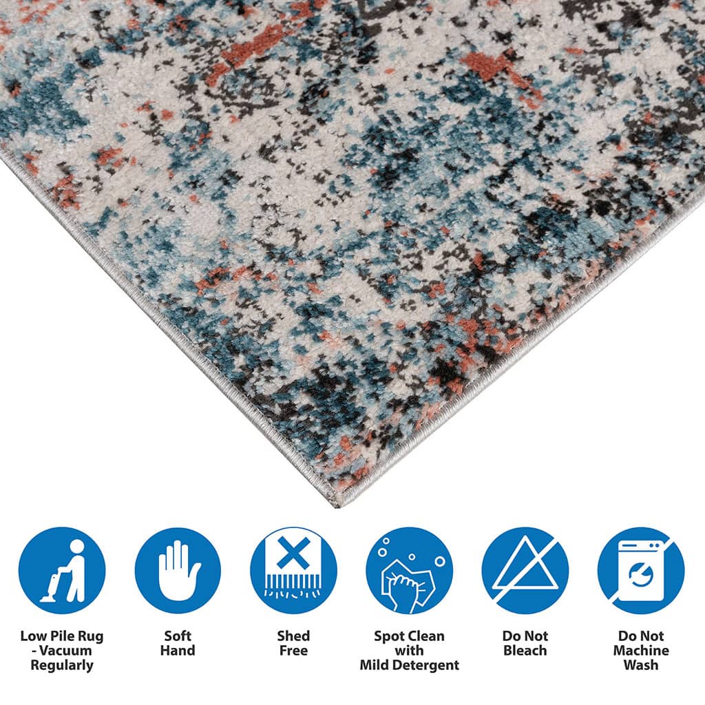 X Low Pile Rug - Vacuum Regularly Soft Hand Shed Free Spot Clean with Mild Detergent Do Not Bleach Do Not Machine Wash