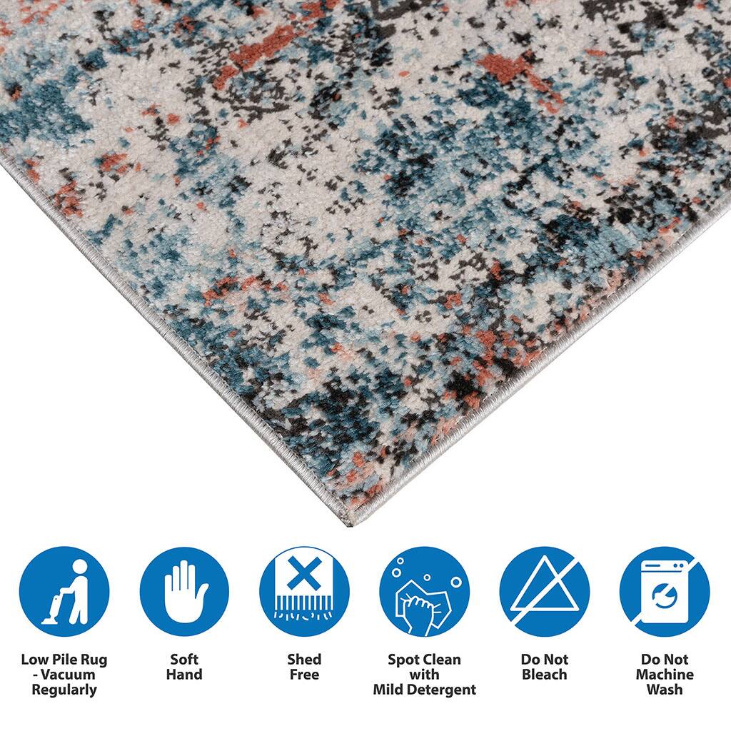 X Low Pile Rug - Vacuum Regularly Soft Hand Shed Free Spot Clean with Mild Detergent Do Not Bleach Do Not Machine Wash