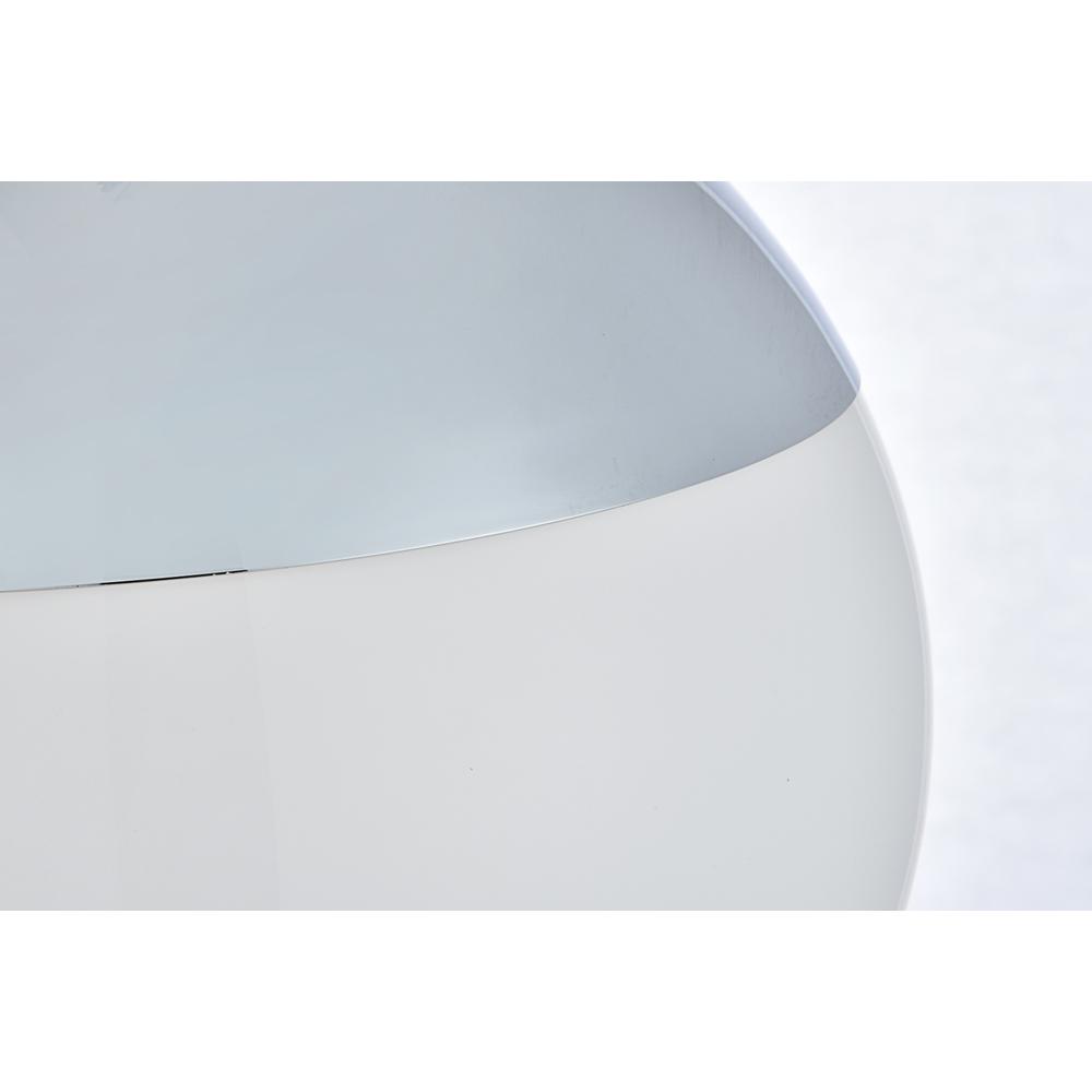 Back. Living District - Eclipse 1 Light Chrome Pendant With Frosted White Glass - Chrome And Frosted White.