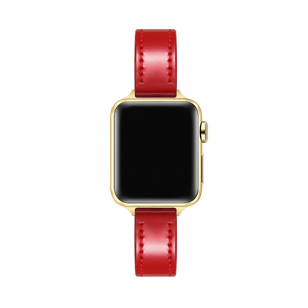 Back. Posh Tech - Carmen Patent Leather Band for Apple Watch - Crimson.