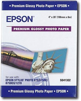 Front Standard. Epson - 4" x 26' Roll Premium Glossy Photo Paper.
