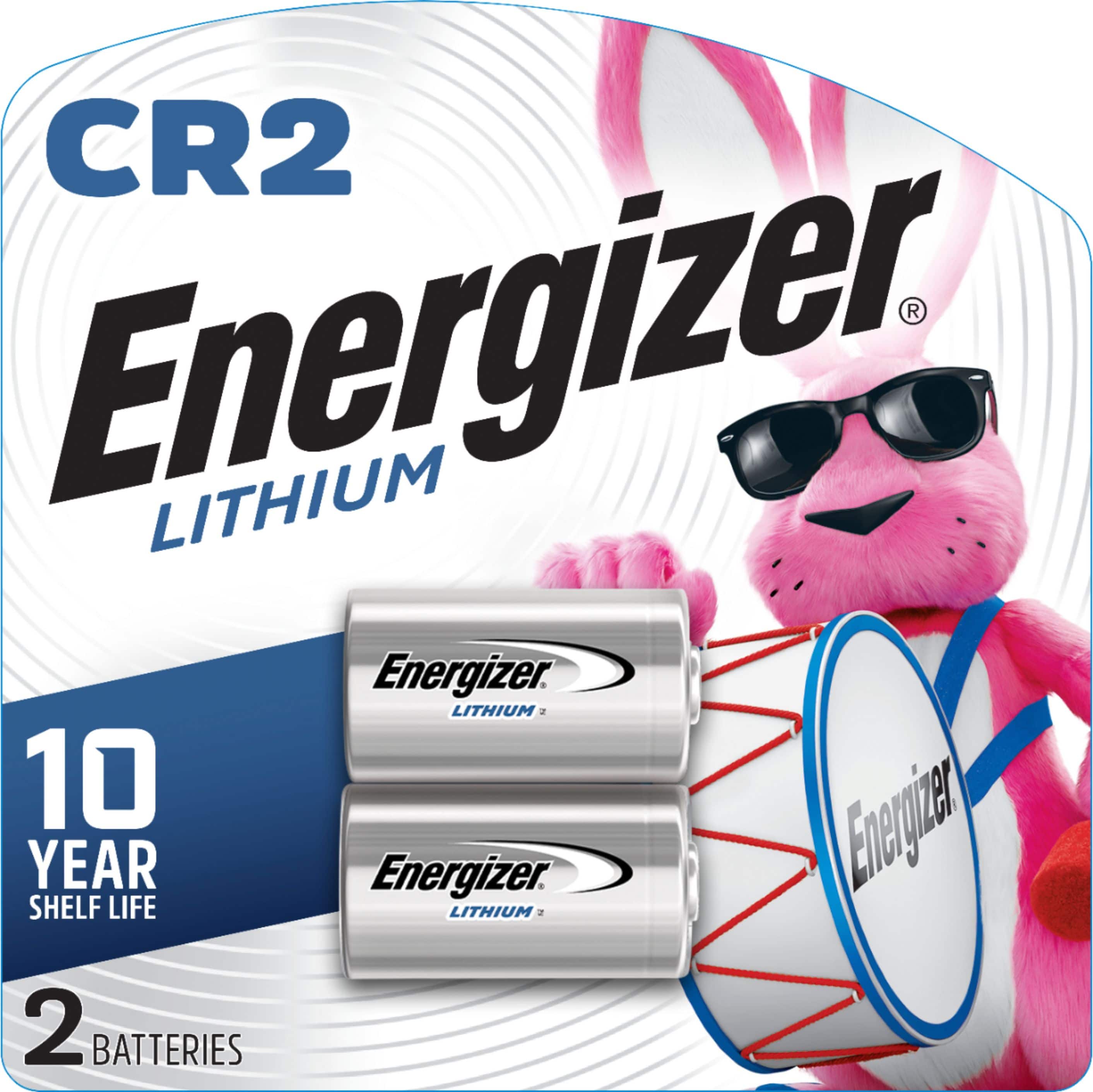 Front. Energizer - CR2 Lithium Batteries (2 Pack), 3V Photo Batteries - Silver.