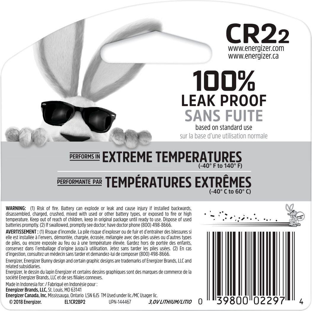 Alt View 1. Energizer - CR2 Lithium Batteries (2 Pack), 3V Photo Batteries - Silver.