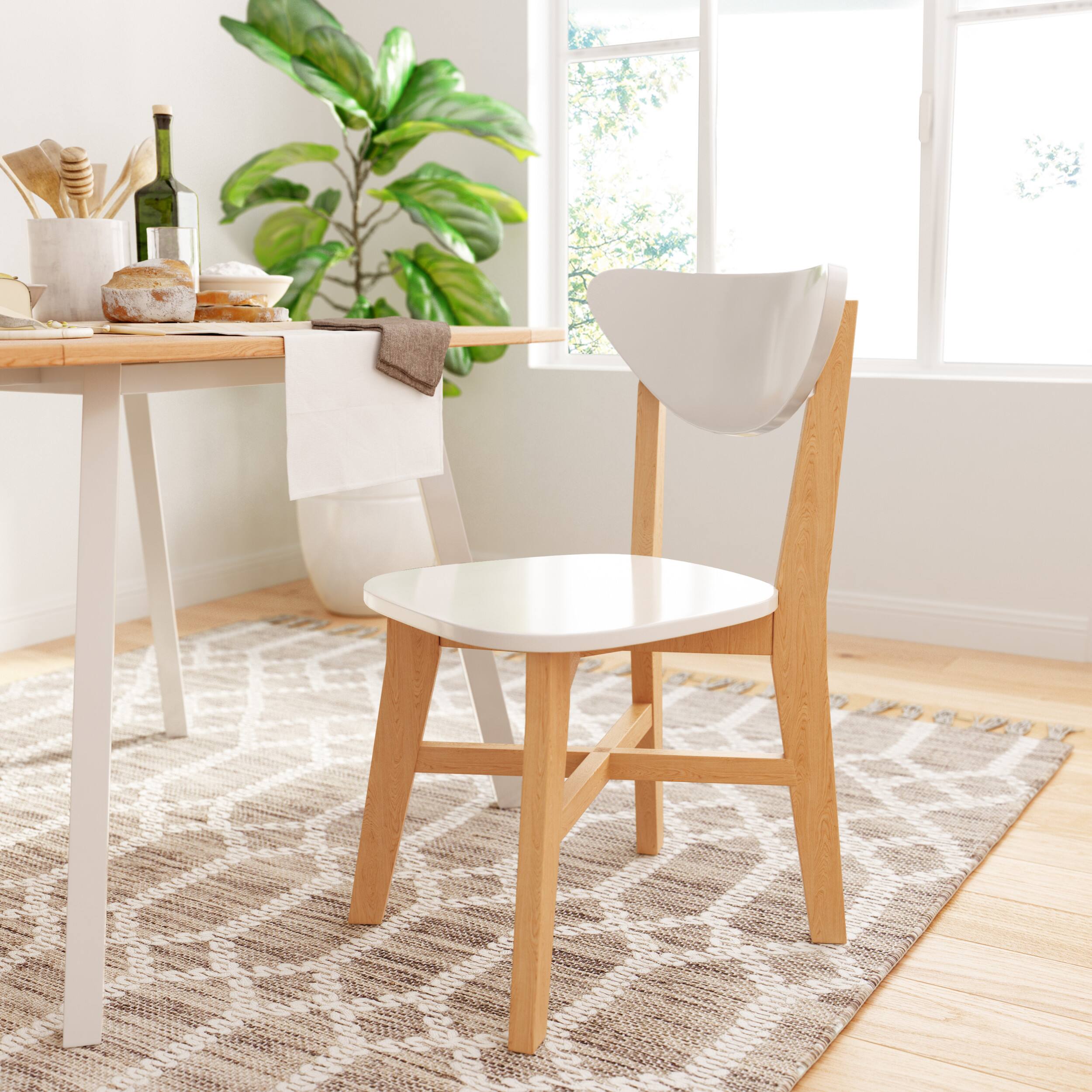 Angle. Universal Expert - Abacus Modern Wood Chair - Oak and White.