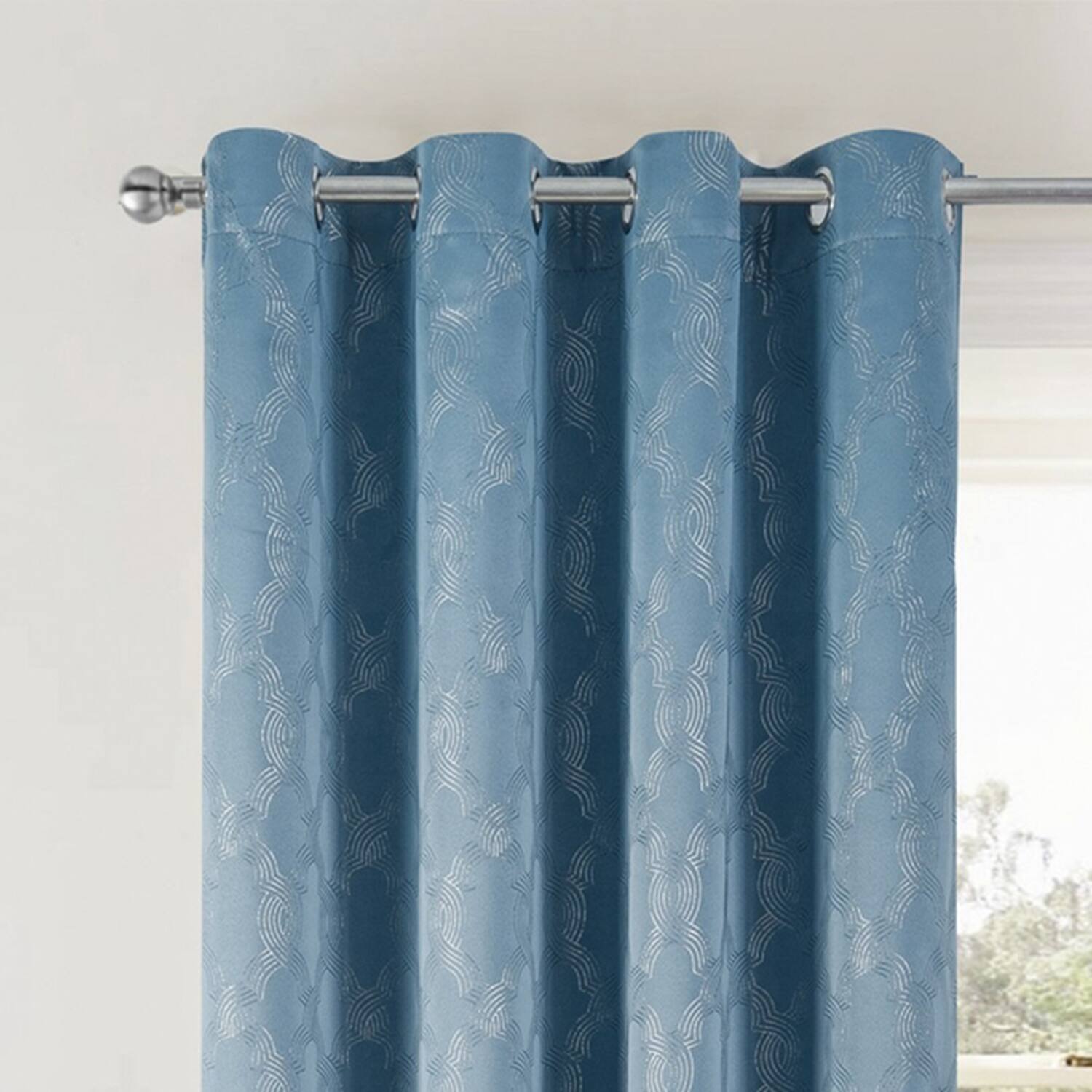 Angle. Olivia Gray - Oliva Gray Jansen Rubber Blackout Grommet Panel - 54"x84" Blue - Blue.
