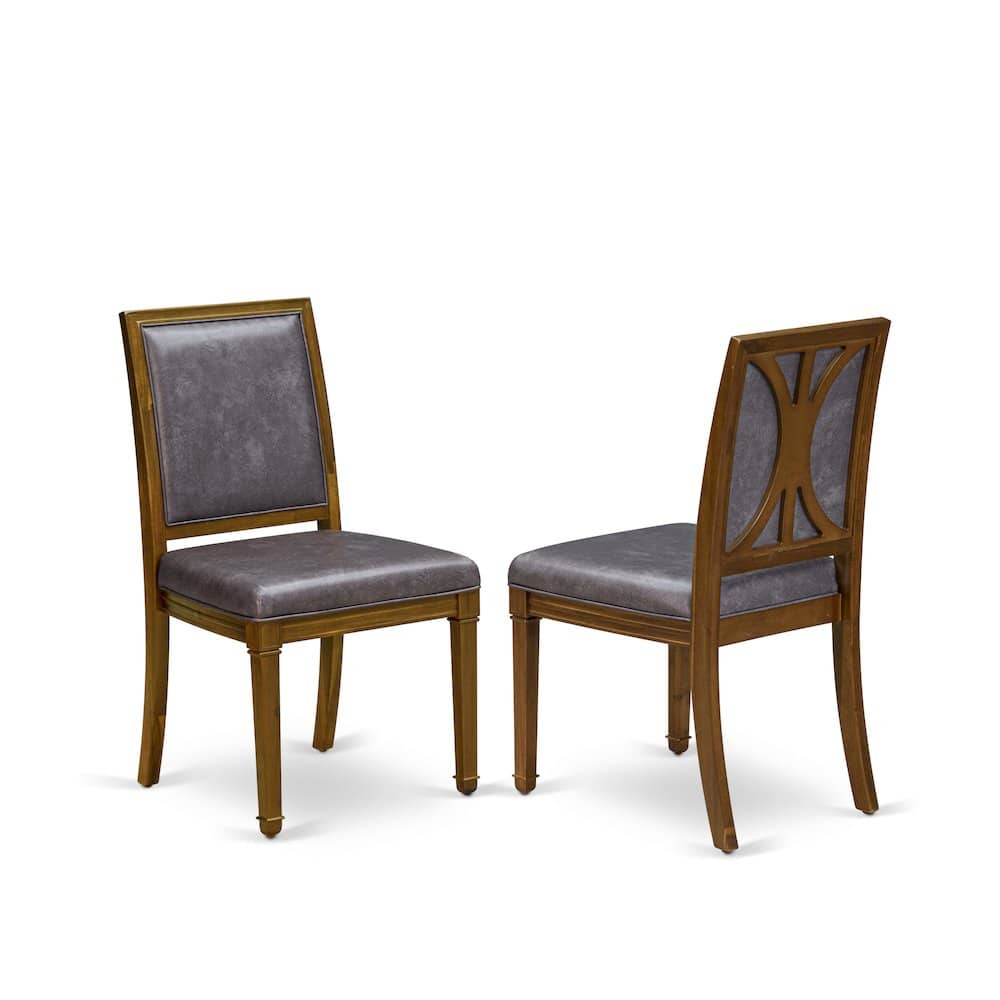 East West Furniture - Parson Dining Room Chairs Set of 2 - Brown