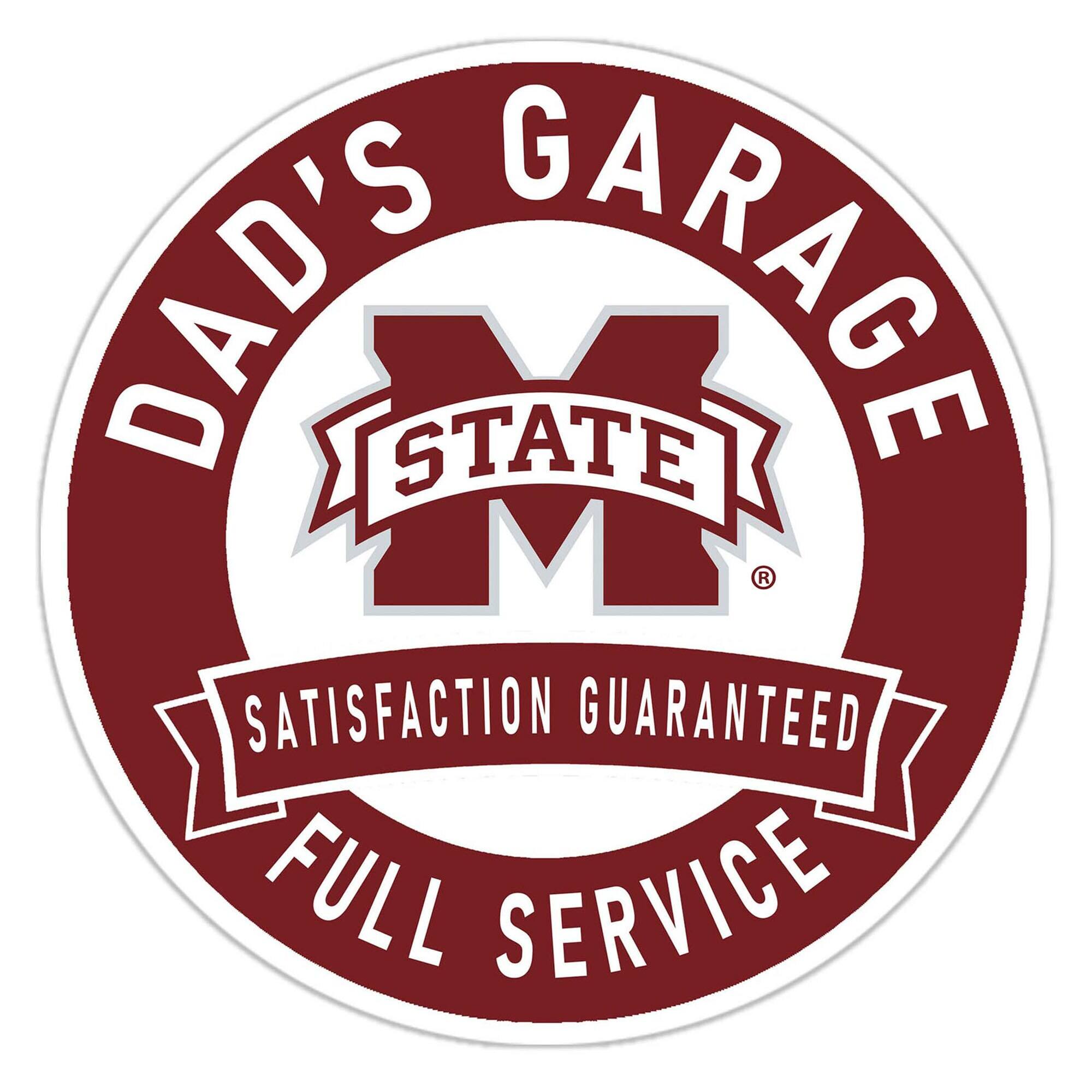 Mississippi State Bulldogs 16" Dad's Garage Wood Sign
