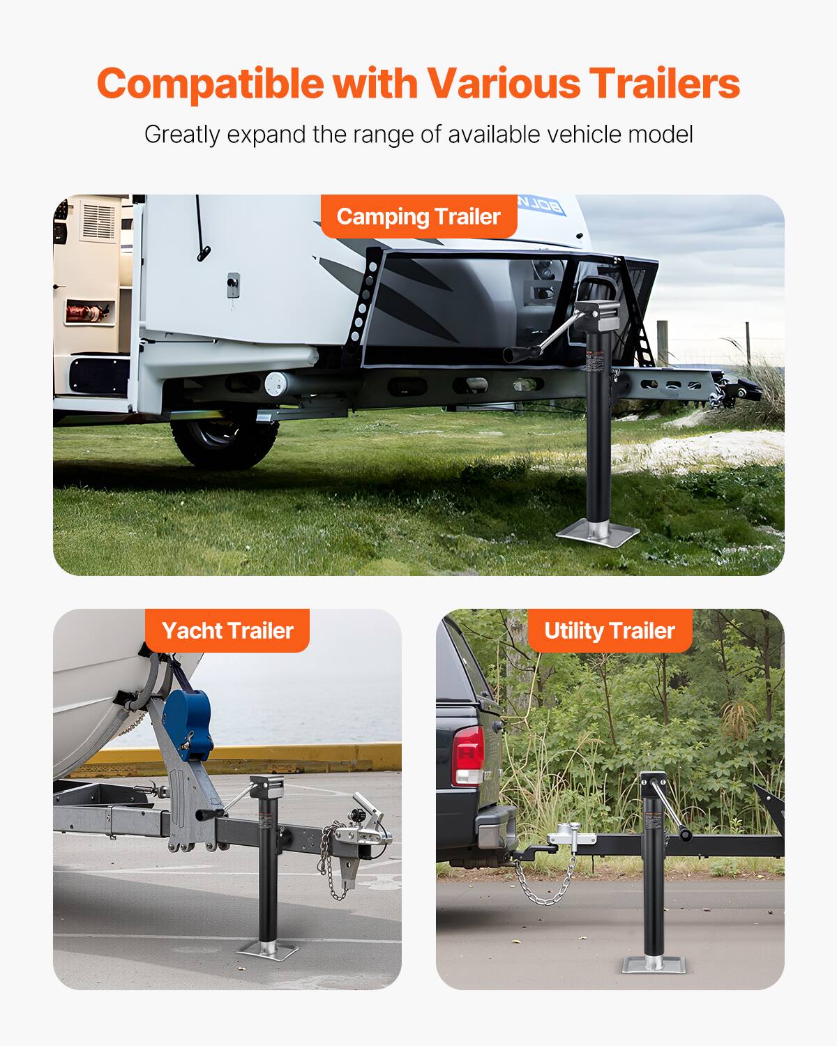 Compatible with Various Trailers  
Greatly expand the range of available vehicle model  
- Camping Trailer  
- Yacht Trailer  
- Utility Trailer