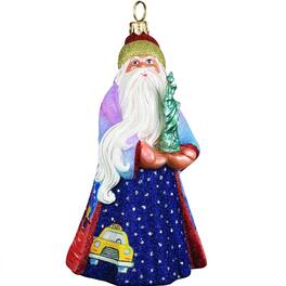 Joy to the World Collectibles - Joy to the World Glitterazzi New York Santa with Statue of Liberty Polish Glass Ornament - Multicolor