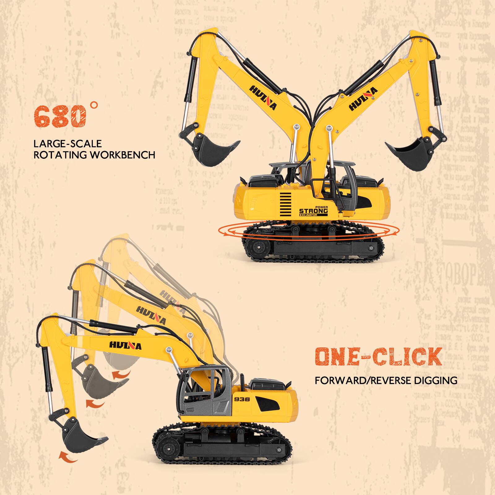 680° LARGE-SCALE ROTATING WORKBENCH

HULNA

POWER STRONG

ONE-CLICK FORWARD/REVERSE DIGGING
