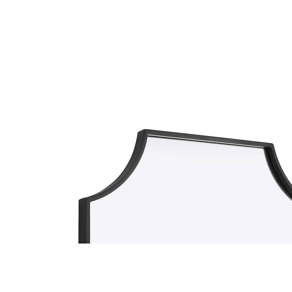 Back. Elegant Kitchen and Bath - Notched Metal Mirror 22x36 inch in Black - Black.