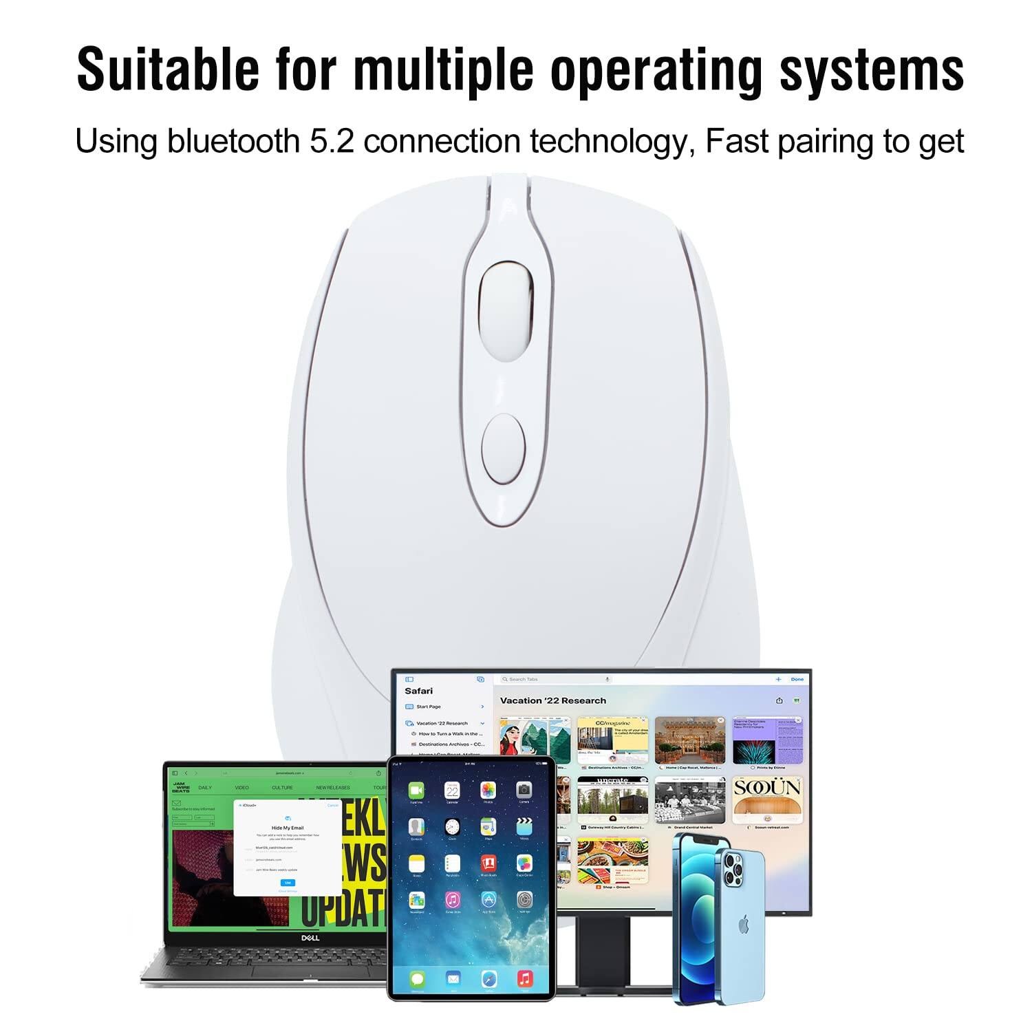 Suitable for multiple operating systems  
Using bluetooth 5.2 connection technology, Fast pairing to get