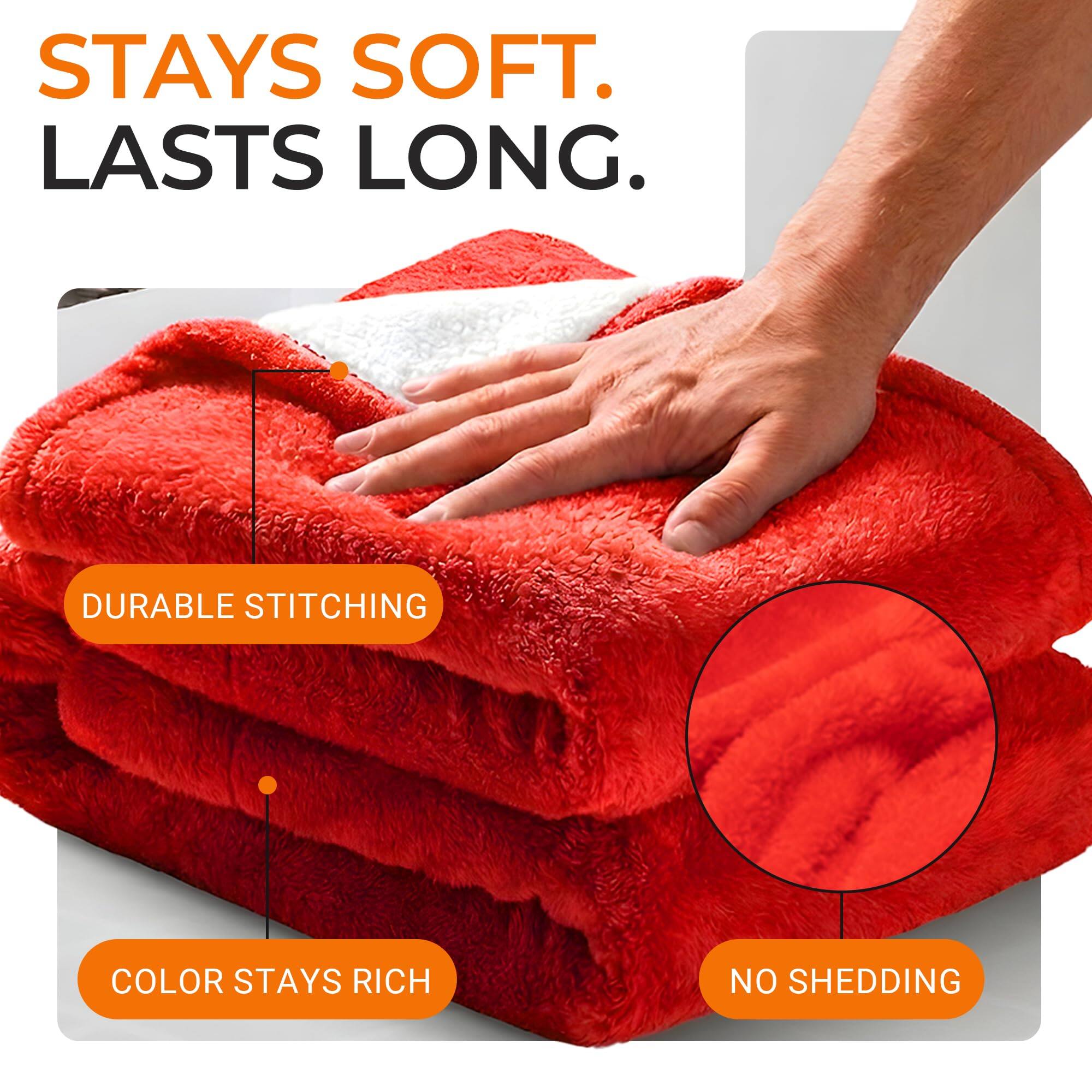 STAYS SOFT. LASTS LONG.
DURABLE STITCHING
COLOR STAYS RICH
NO SHEDDING