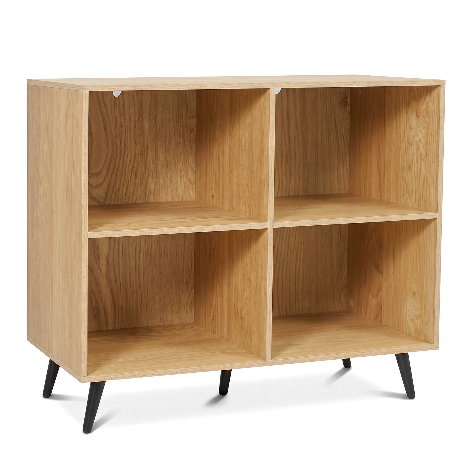 Alt View 9. Costway - Costway 4-Cube Wooden Bookshelf Bookcase with 5 Metal Legs, Anti-Toppling Devices for Home - Natural.
