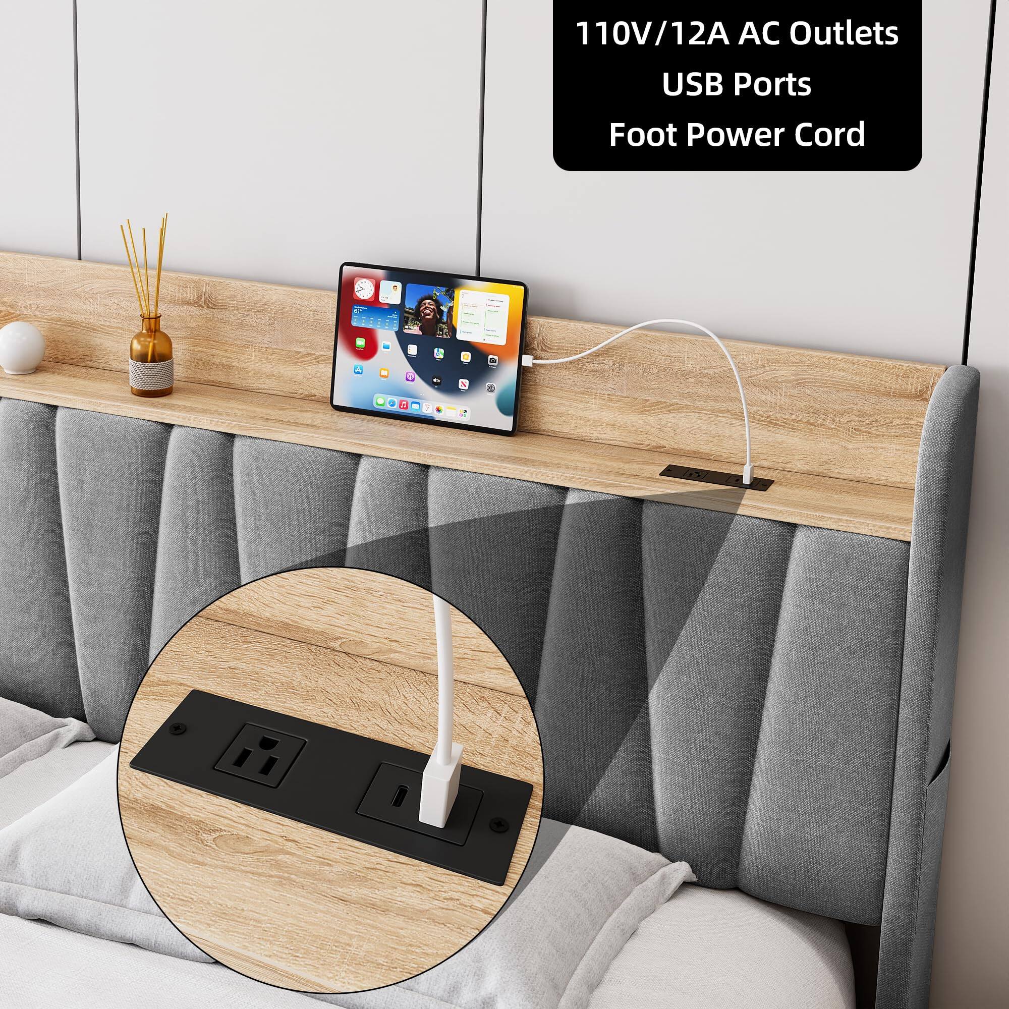 110V/12A AC Outlets  
USB Ports  
Foot Power Cord