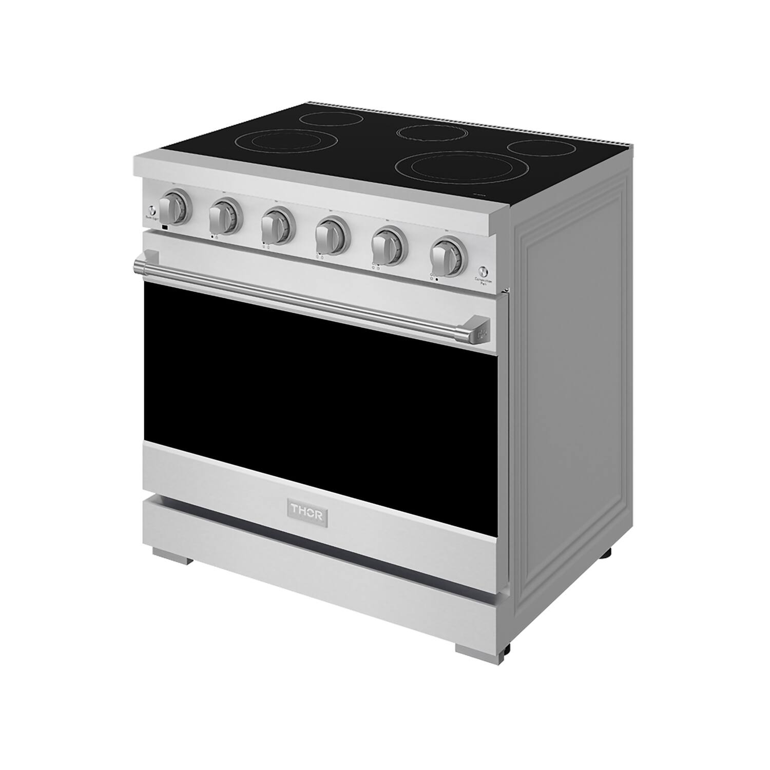 Angle. Thor Kitchen - Gordon Ramsay Series by Thor Kitchen 6.0 Cu. Ft Freestanding Electric Range - Stainless Steel.