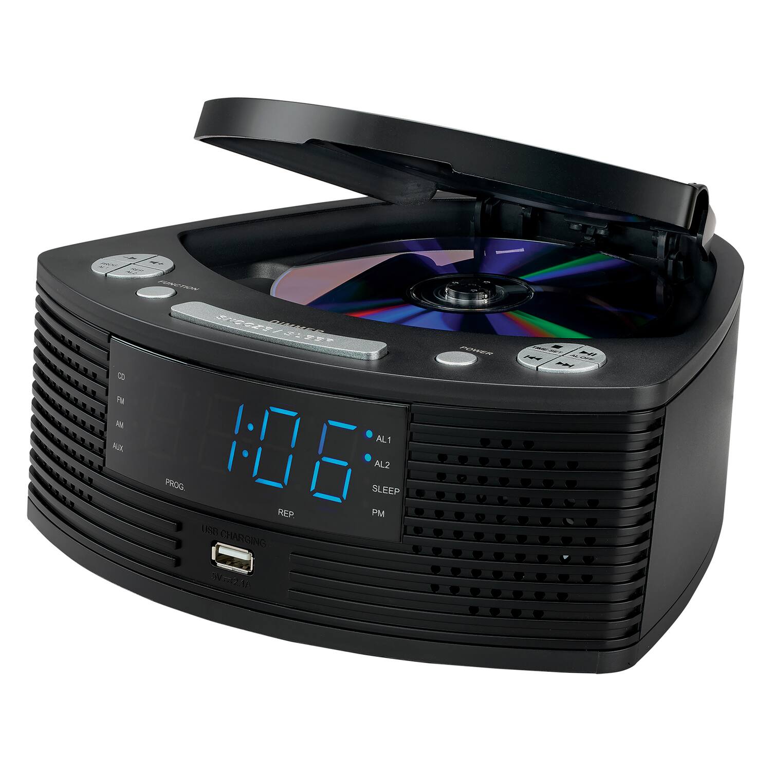 AMOUNT 40 00 FM 8   AM AUX  
FUNCTION SUGGES/SLEEP DIMMER / SLE AL1 PROG.  REP. PM SLEEP AL2 USB CHARGING BV5x2.11  
POWER  
SET.  
OFF