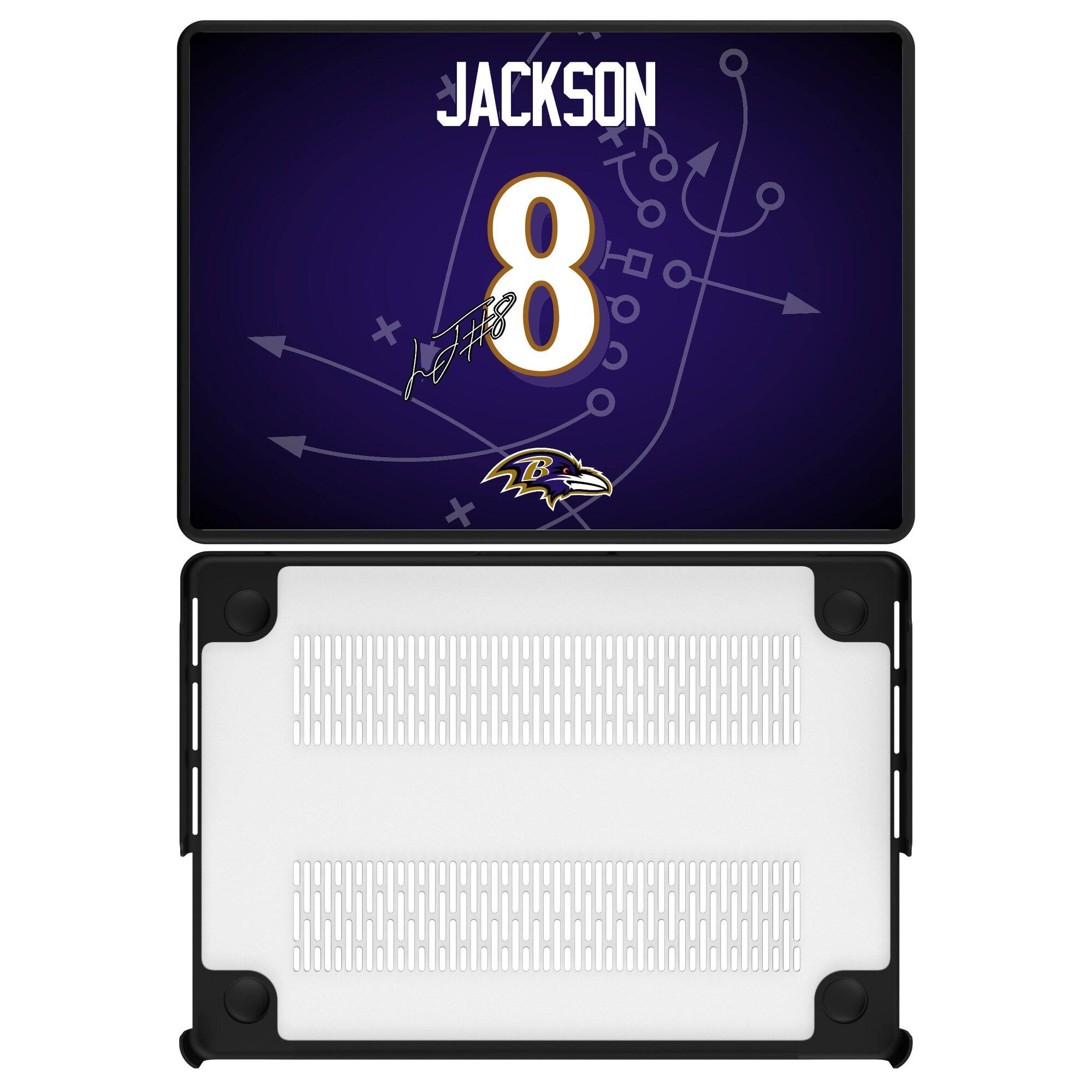 Front. Keyscaper - Lamar Jackson Baltimore Ravens MacBook Case - Pro 13 in - Multicolor.