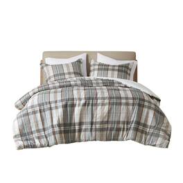 Gracie Mills - Simone Plaid Duvet Set - Tan/Gray
