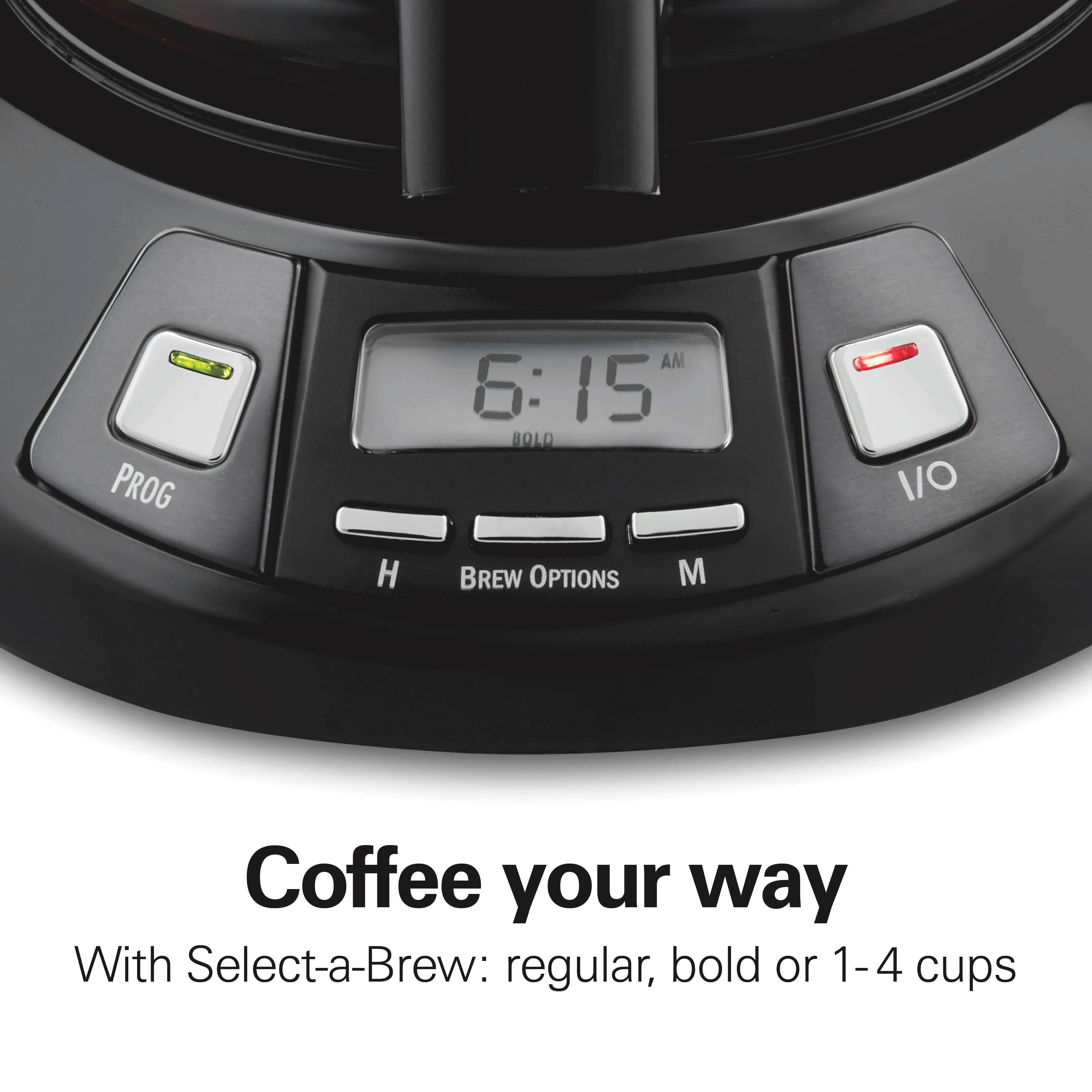 PROG H AM 6:15 BOLD BREW OPTIONS M I/O Coffee your way With Select-a-Brew: regular, bold or 1-4 cups