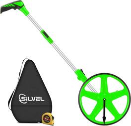 Silvel - 12 Inch Measuring Wheel, MAX9999FT Measuring Wheel in Feet and Inches, One key to Zero Rolling Tape - Green