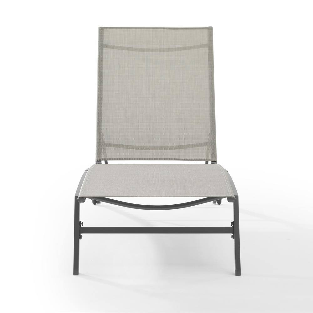 Back. Crosley Furniture - Weaver Outdoor Chaise Lounge - Light Gray.