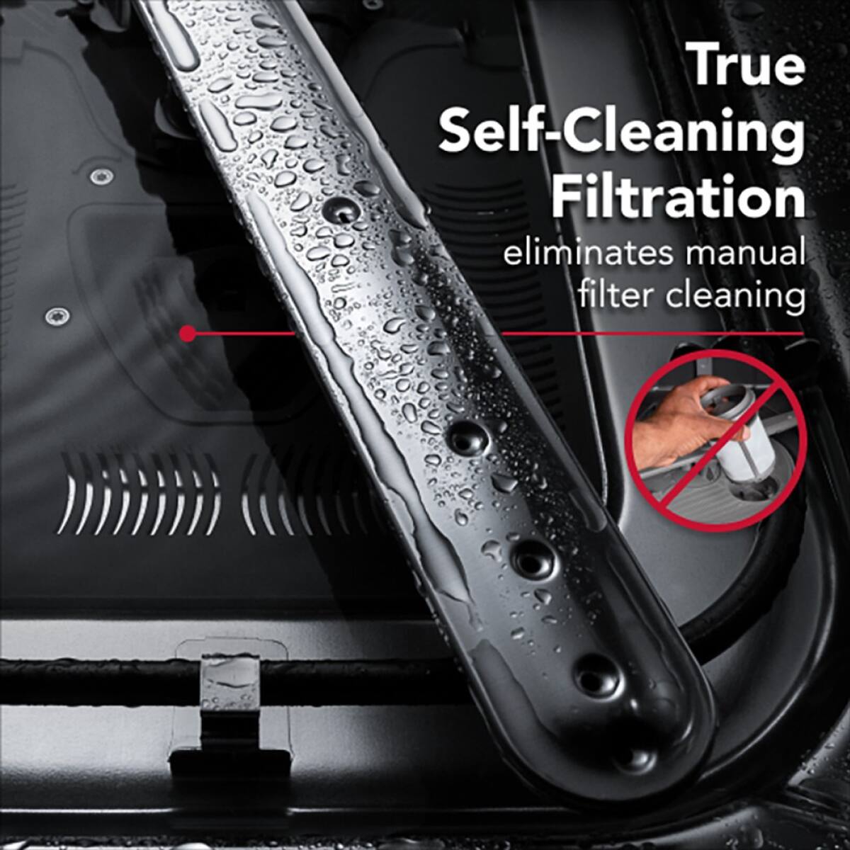 True Self-Cleaning Filtration eliminates manual filter cleaning