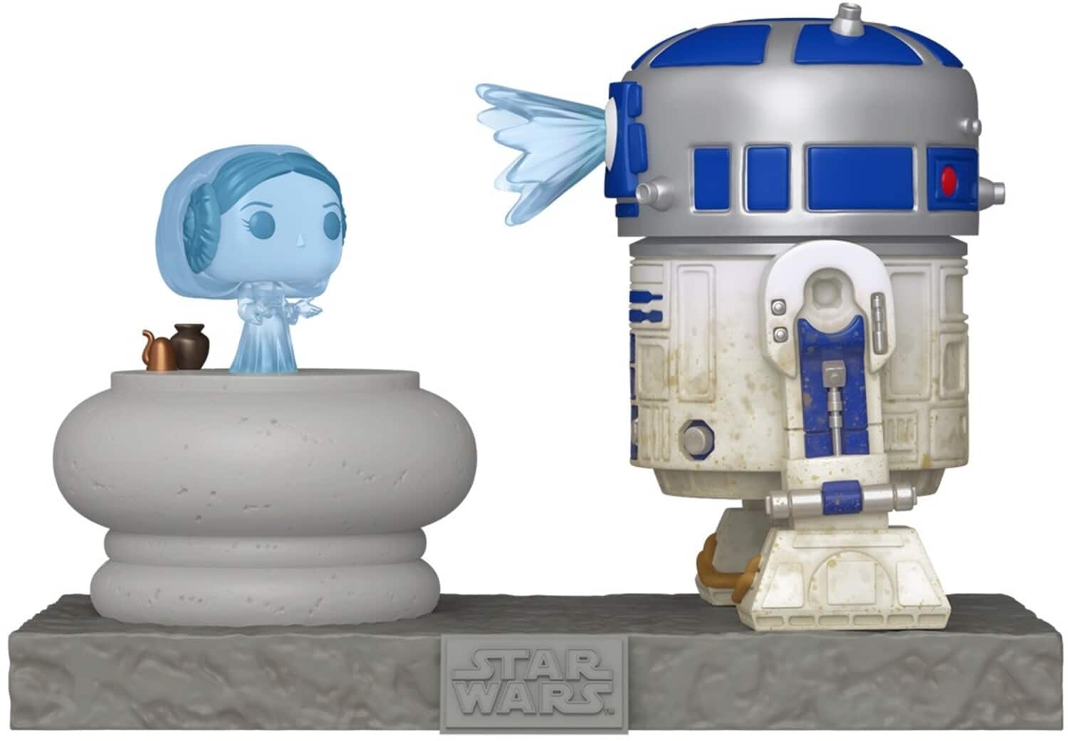 FUNKO POP! Deluxe: Star Wars - R2-D2 with Princess Leia Hologram - COLLECTABLES - Multicolor