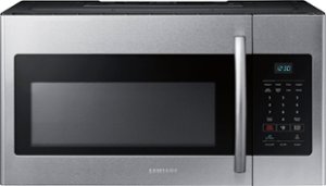 Samsung - 1.6 cu. ft.  Over-the-Range Fingerprint Resistant  Microwave - Stainless Steel - Front_Zoom