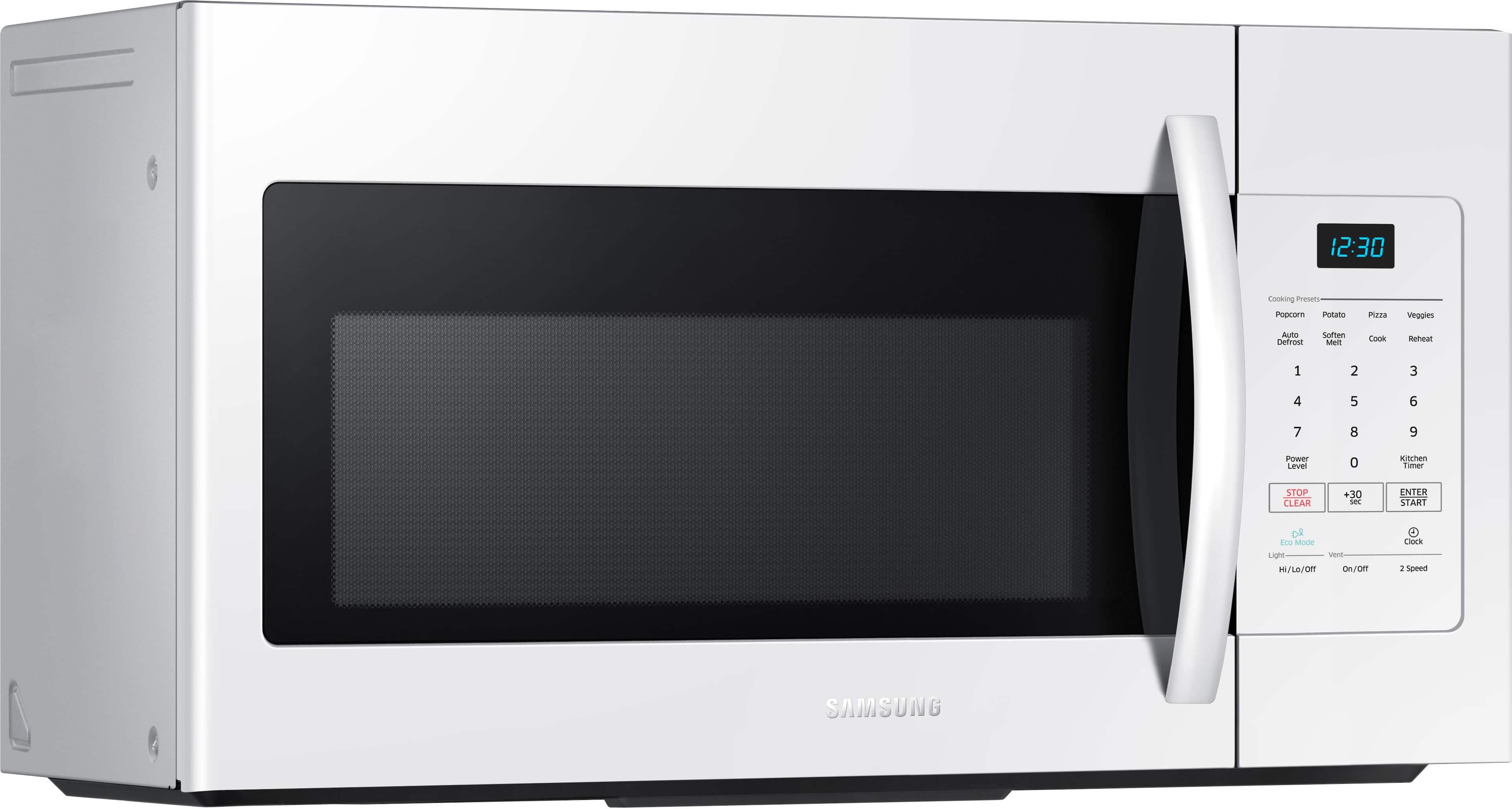 Angle. Samsung - 1.6 cu. ft. Over-the-Range Microwave - White.