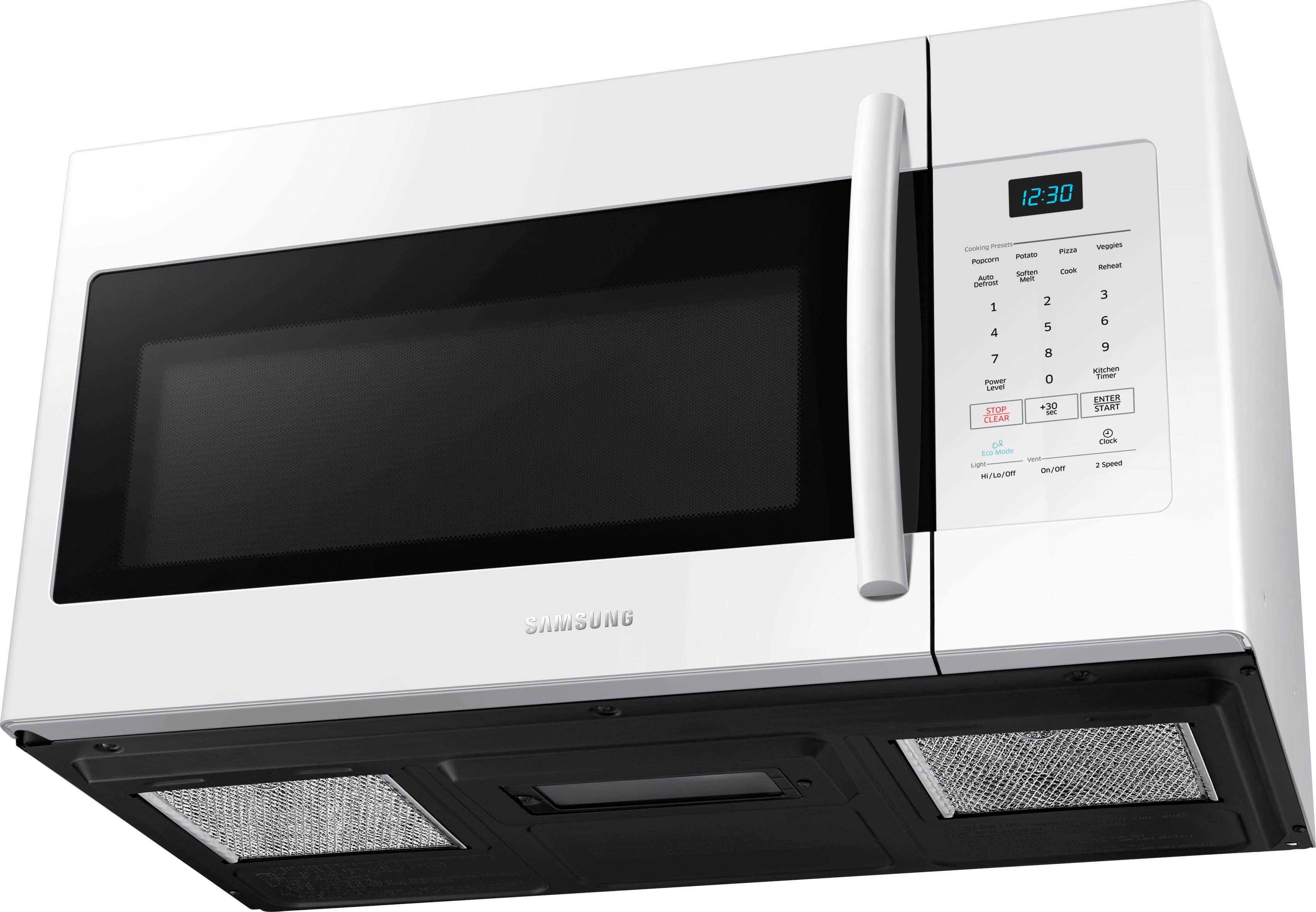 Alt View 14. Samsung - 1.6 cu. ft. Over-the-Range Microwave - White.