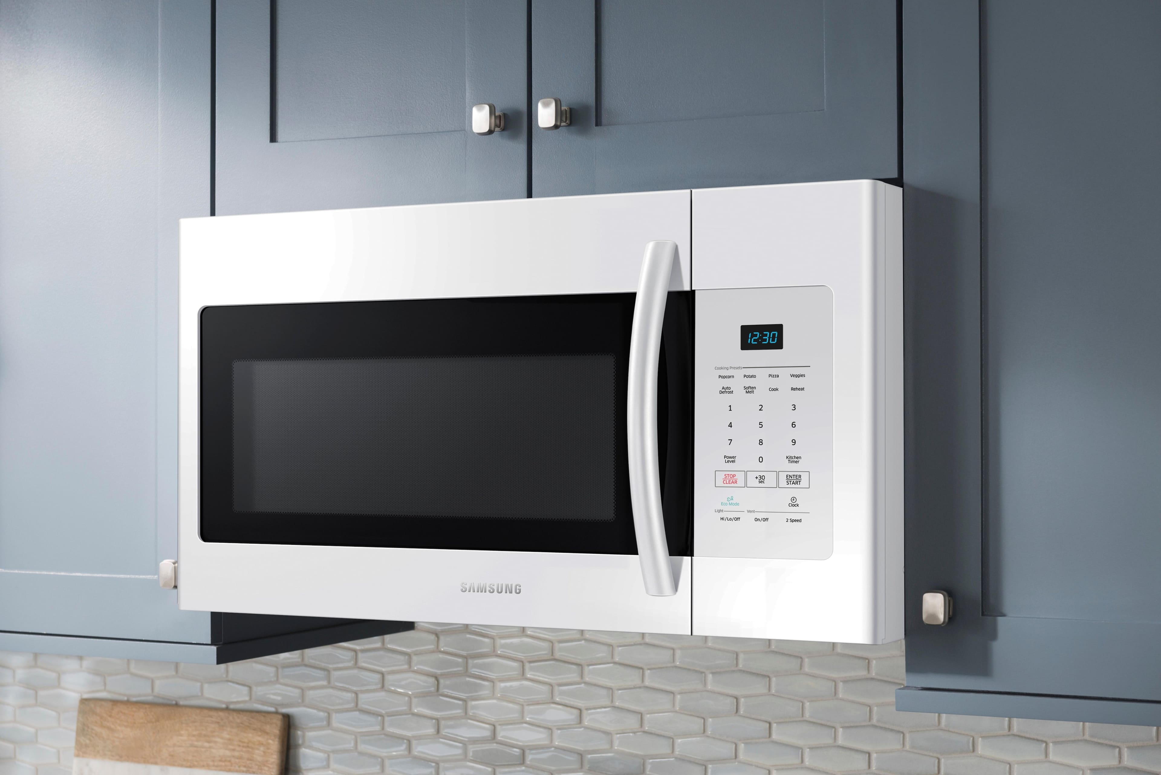 Alt View 15. Samsung - 1.6 cu. ft. Over-the-Range Microwave - White.