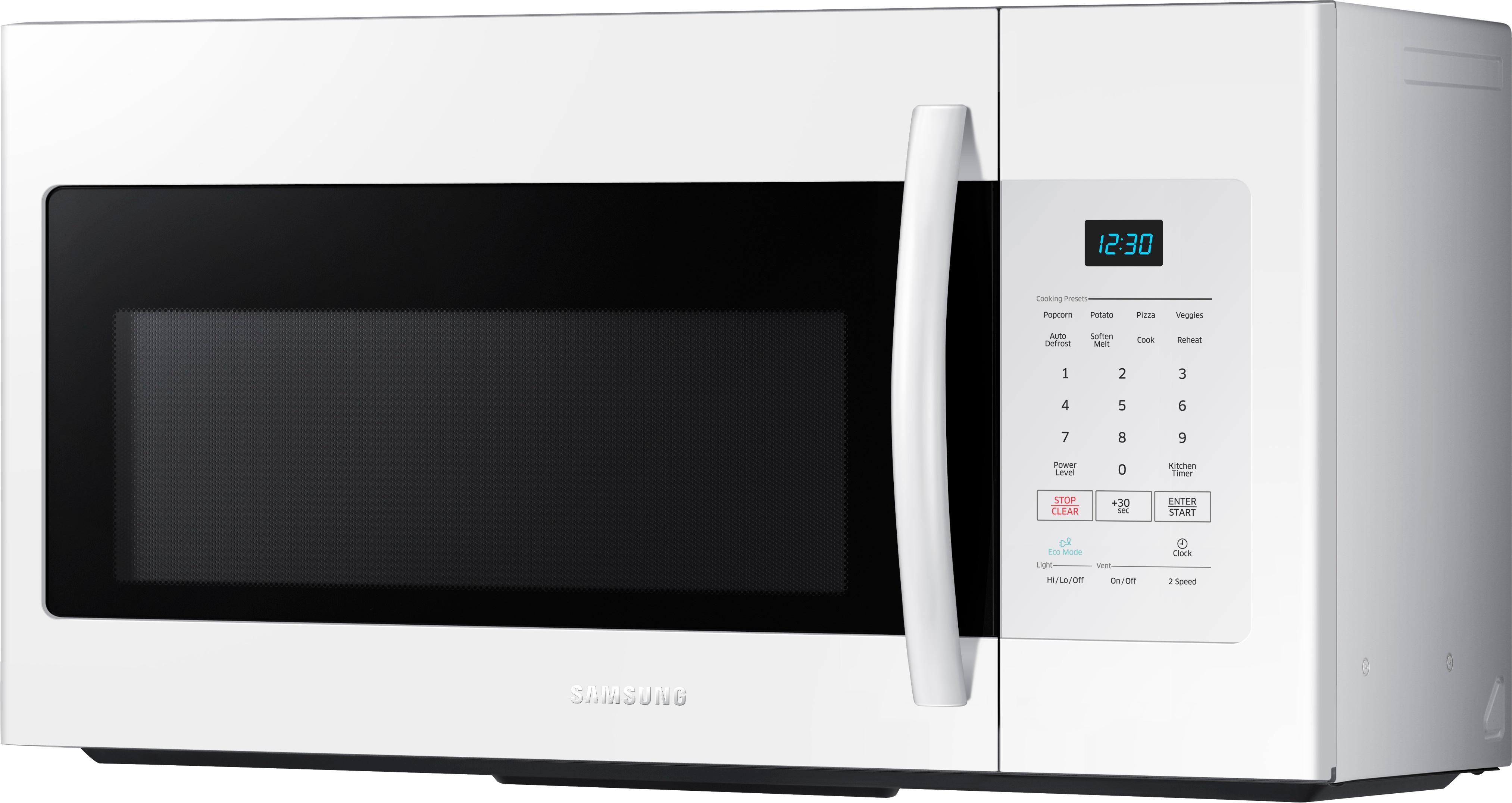 Left View: Samsung - 1.6 cu. ft. Over-the-Range Microwave - White