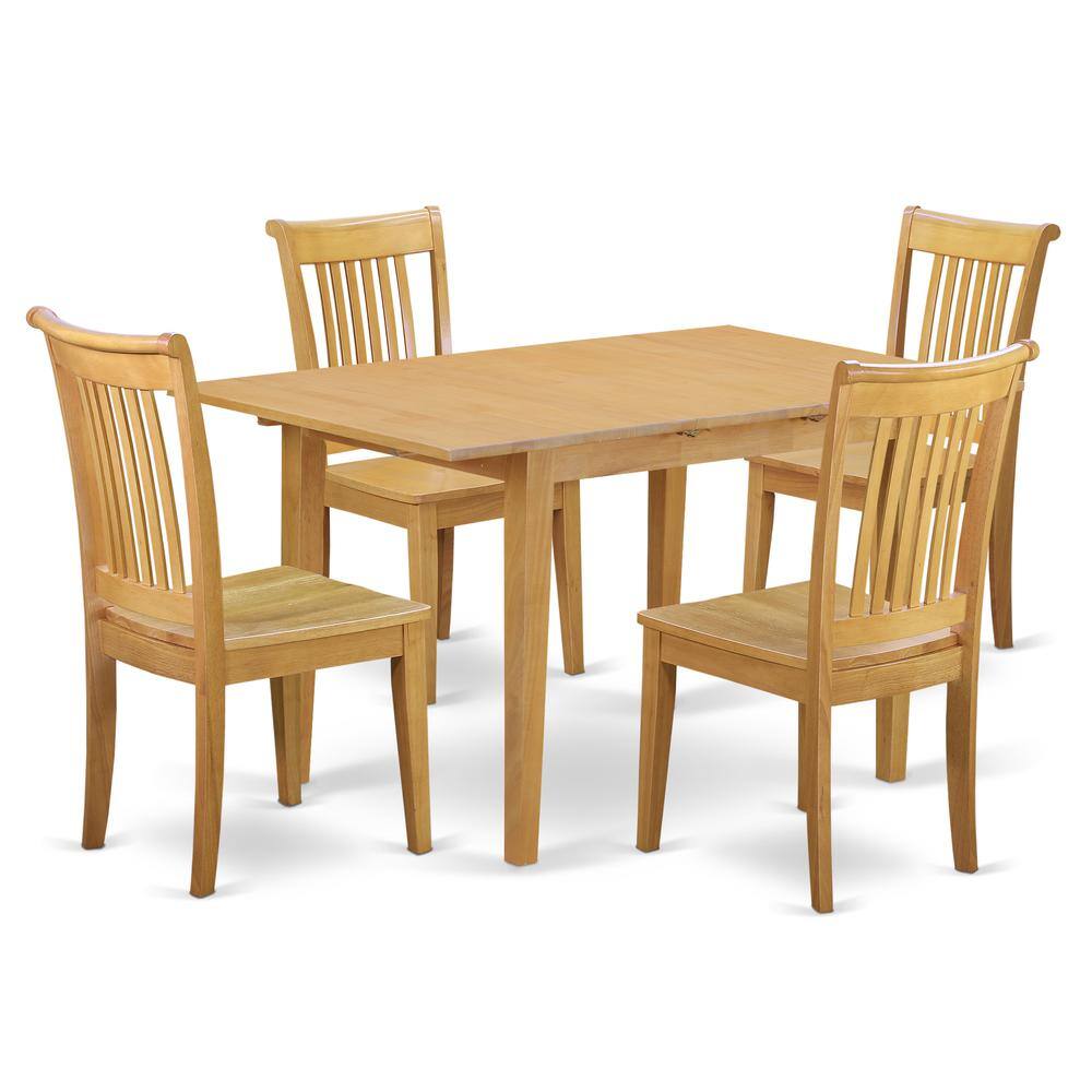 Back. East West Furniture - Dining Room Set Oak - Brown.