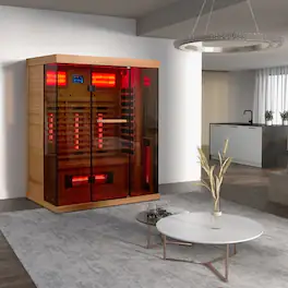 U-HOMY - Far Infrared Sauna - 2-3 Person Low EMF Wooden - Wood Color