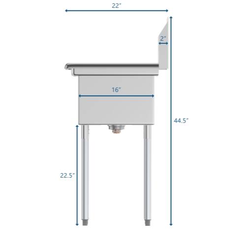 22"  
2"  
16"  
44.5"  
22.5"