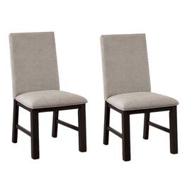 Manhattan Lane - Renu Side Dining Chair Set of 2, Pleated Gray Polyester - Antique Black, Gray