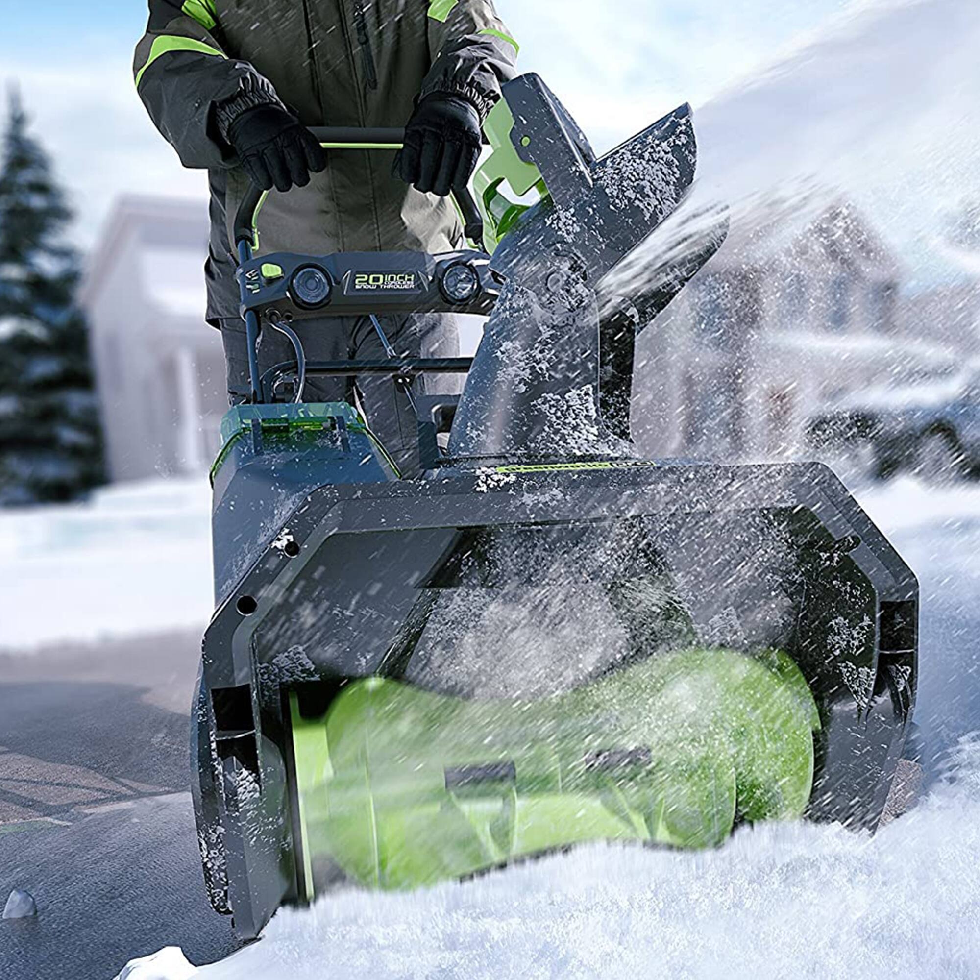 Alt View 15. Greenworks - Pro 80V 20" Snow Thrower (Battery and Charger not included) - green.