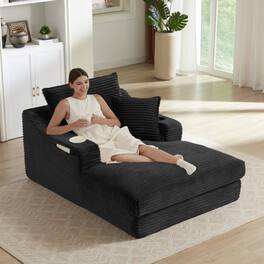 GOODSILO - Modern Comfort Sofa with Cushioned Compression for Living Room, Bedroom, Apartment, and Office - Black