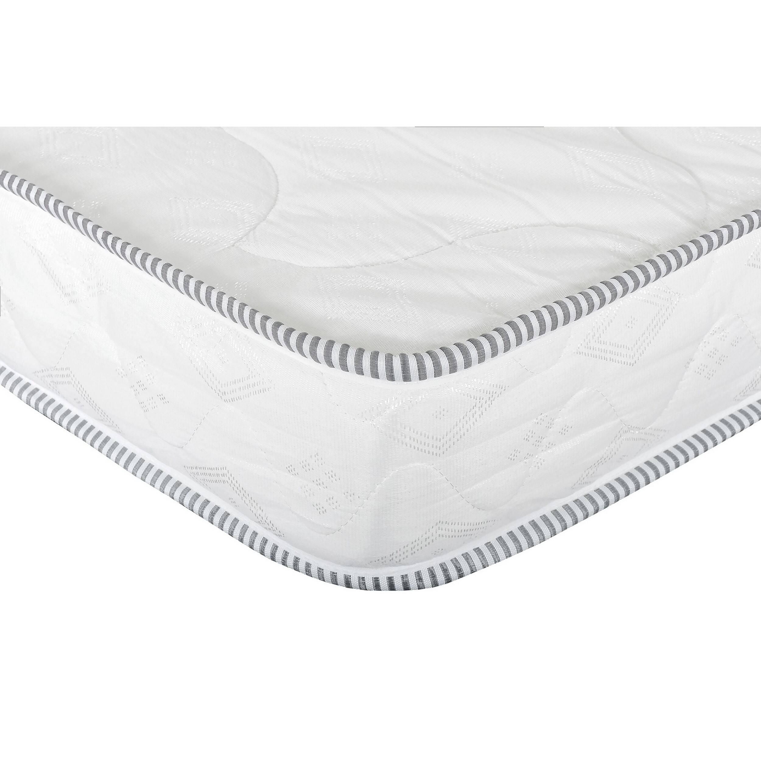 Back. Manhattan Lane - Sofi 6 Inch Full Size Reversible Mattress, Double Quilting, PU Foam Core - White.