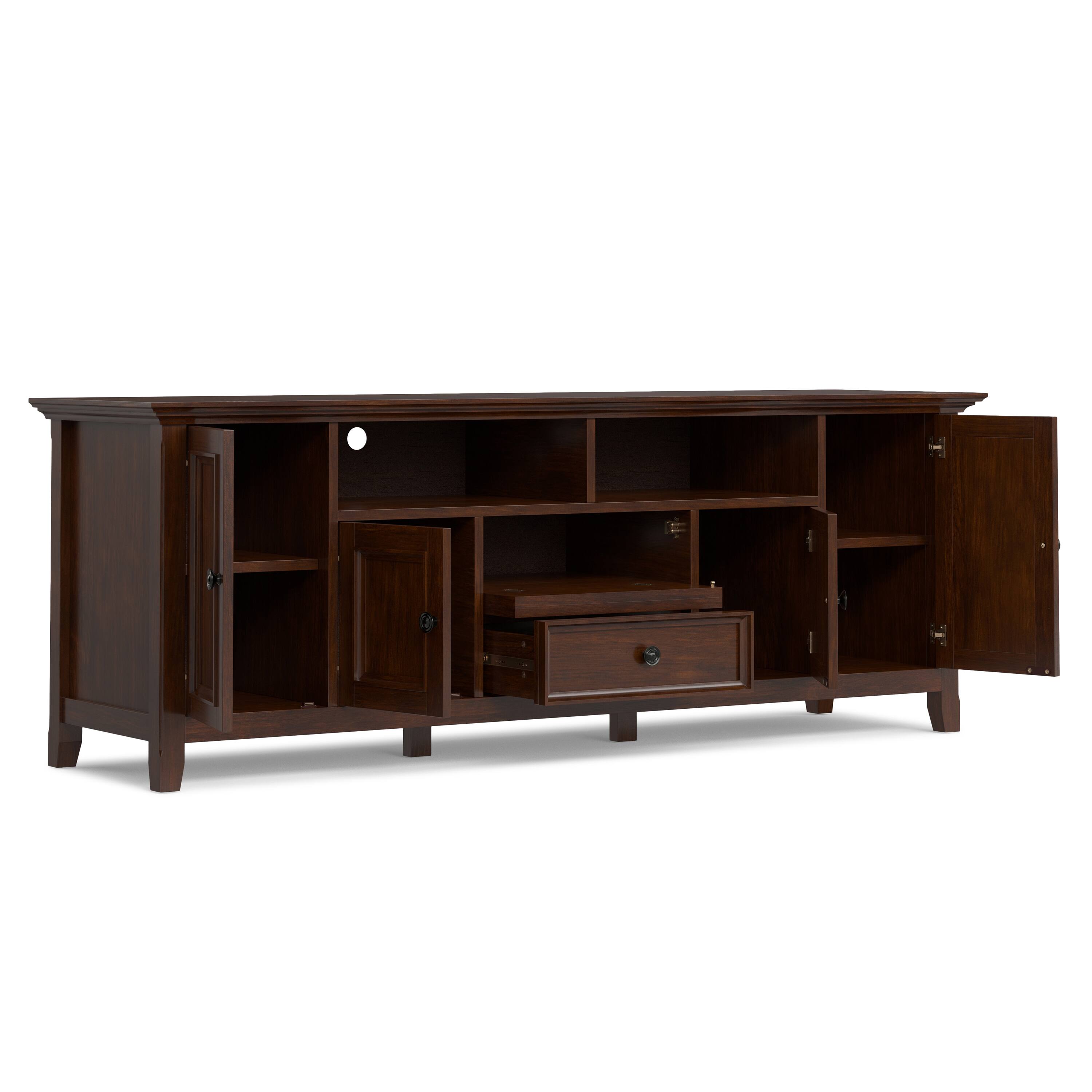 Back. Simpli Home - Amherst 72 inch Wide TV Media Stand - Russet Brown.