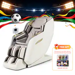Costway - SL Track 3D Massage Chair Full Body Zero Gravity Massage Recliner with Airbags - White + Grey