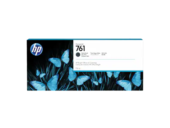 hp DesignJet 761 Matte Black
Tinta Negra Mate
Noir Mat
Schwarz Matt
HP Bright Office Ink Cartridge
Cartouche d'encre HP Office Bright
775 ml