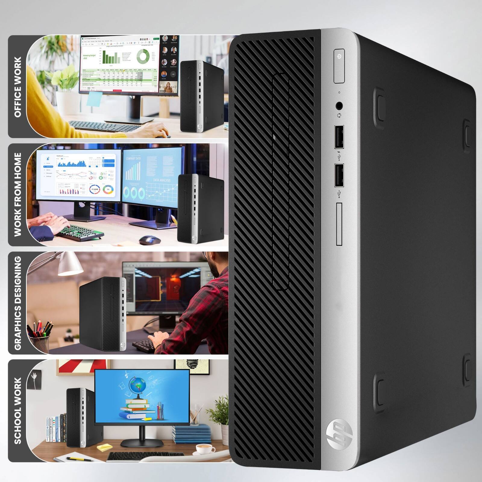 HP Refurbished Excellent ProDesk 400 G5 SFF Computer Desktop PC