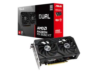 ASUS Dual Radeon RX 9060 XT 8GB 128 Bit GDDR6 PCI Express 5.0 ASUS Dual Radeon RX 9060 XT 8GB 128 Bit GDDR6 PCI Express 5.0